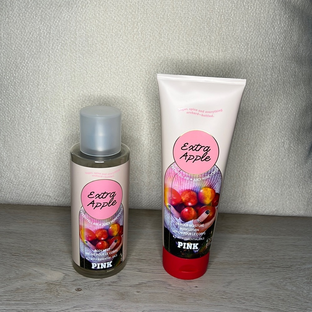 PINK Extra Apple Body Mist and Lotion set